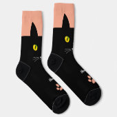 Cute Black Cat Socks Gift for Cat Lovers Socken (Rechts)