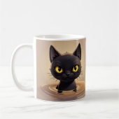 Cute Black Cat Swimming Graphic Art Kaffeetasse (Links)