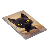 Cute Black Cat Swimming Journal Art Notizblock (Rechte Seite)