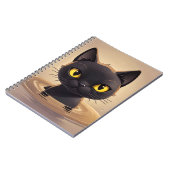 Cute Black Cat Swimming Journal Art Notizblock (Linke Seite)