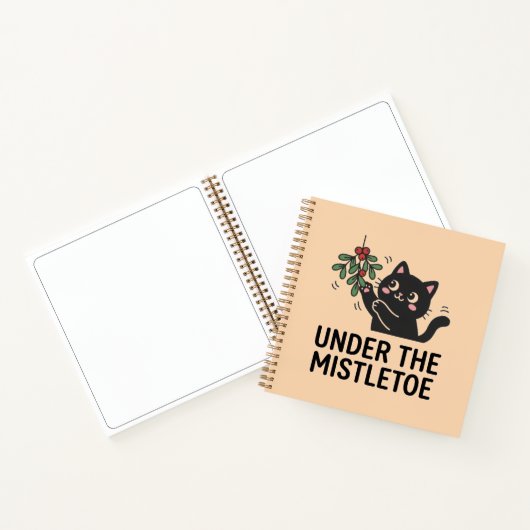 Cute Black Cat Under Mistletoe Christmas Planner Notizblock (Innenseite)