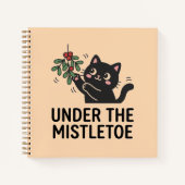 Cute Black Cat Under Mistletoe Christmas Planner Notizblock (Vorderseite)