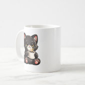 Cute Black Cat with Coffee Kaffeetasse (Vorderseite Links)