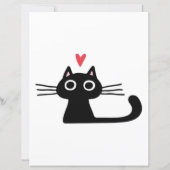 Cute Black Cat with Heart Kitten Valentine Classi (Rückseite)