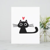 Cute Black Cat with Heart Kitten Valentine Classi (Stehend Vorderseite)