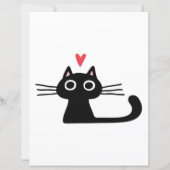 Cute Black Cat with Heart  Kitten Valentine Classi (Vorderseite)