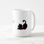 Cute Black Cat with Pink Bow Tie Kaffeetasse (VorderseiteRechts)