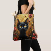 Cute Black Cat With Red Roses Tasche (Von Nahem)
