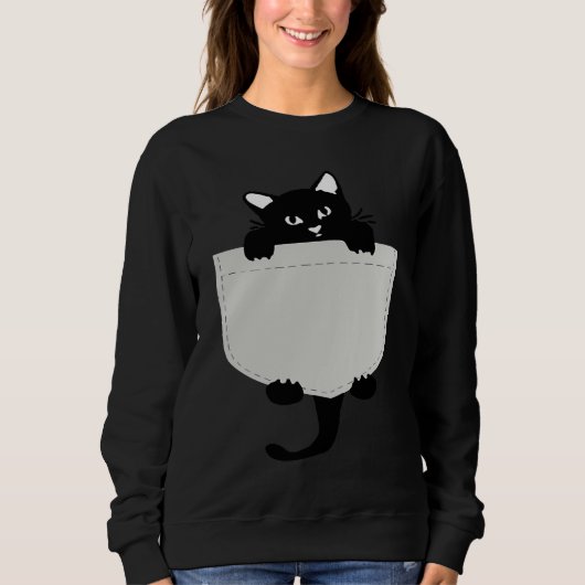 Cute Black cat You are my Meow Cat In Pocket Cute Sweatshirt (Vorderseite)