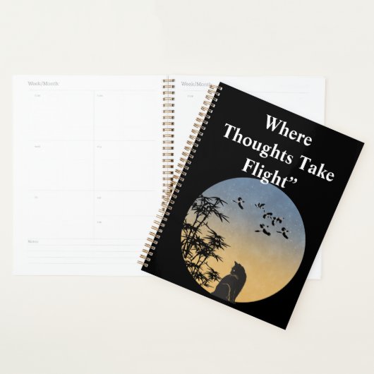 Cute Black cate in nutural inder sky \watercolor Planer (Anzeige)