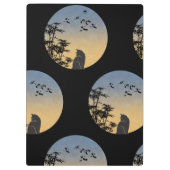 Cute Black cate inder sky \nutural watercolor Klemmbrett (Rückseite)