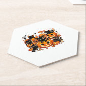 Cute Black Cats in Pumpkins Halloween Night Artwor Untersetzer (angewinkelt)