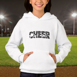 Cute Black Cheer Typography Cheerleader Silhouette Hoodie
