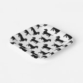 Cute Black Dachshund Pattern Pappteller (Gewinkelt)