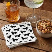 Cute Black Dachshund Pattern Serviette