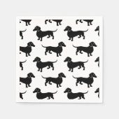 Cute Black Dachshund Pattern Serviette (Vorderseite)