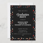 Cute Black Doctor Pattern Graduation Party  Einladung (Vorderseite)