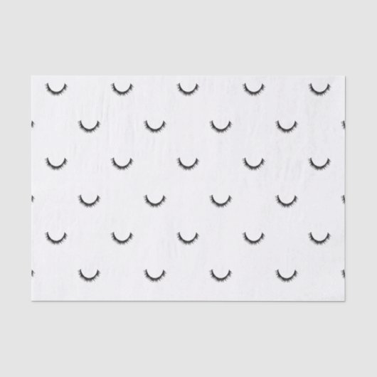 Cute Black Eyelashes Make-up Pattern Tissue Paper Seidenpapier (Vorderseite)