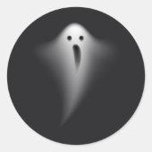 Cute Black Ghost Runder Aufkleber (Vorderseite)