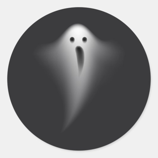 Cute Black Ghost Runder Aufkleber (Vorderseite)