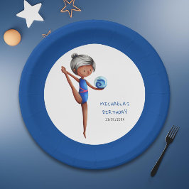 Cute Black Girl Rhythmic Gymnastics Birthday Party Pappteller