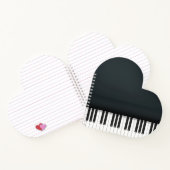 Cute Black Grand Piano Heart Shaped Notizblock (Innenseite)