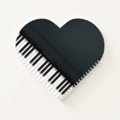 Cute Black Grand Piano Heart Shaped Notizblock (Rückseite)