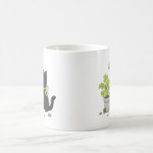 Cute Black Kitten Cozy Nature Cat Illustration Mug Kaffeetasse (Mittel)