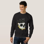 Cute Black Kittens In Skull Art Sweatshirt (Vorne ganz)