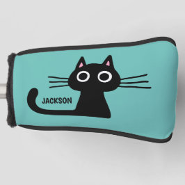 Cute Black Kitty Cat | Cool Kitten Personalized Golf Headcover