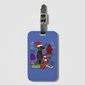Cute Black Lab Dog and Toys Christmas Gepäckanhänger (Vorderseite Vertikal)