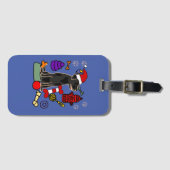 Cute Black Lab Dog and Toys Christmas Gepäckanhänger (Vorderseite (Horizontal))