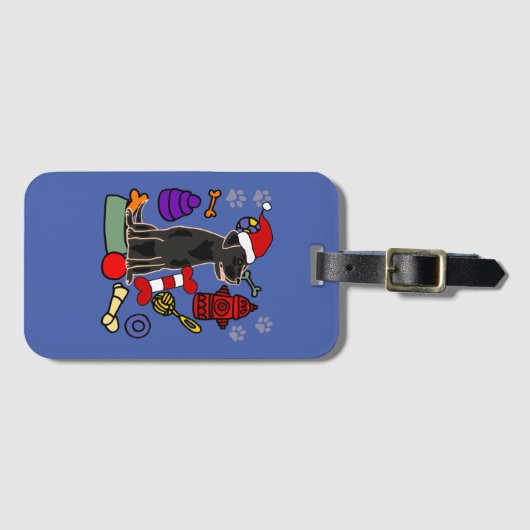 Cute Black Lab Dog and Toys Christmas Gepäckanhänger (Vorderseite (Horizontal))