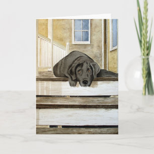 Cute Black Lab Greeting Card Karte