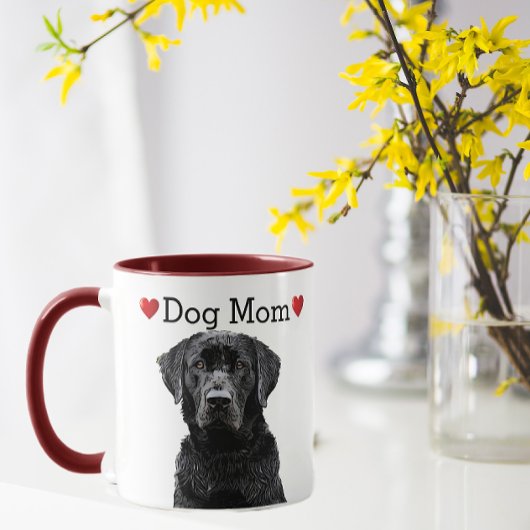 Cute Black Lab Heart Dog Mom Puppy Tasse