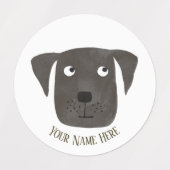Cute Black Labrador Retriever Dog Etiketten (Design 2)