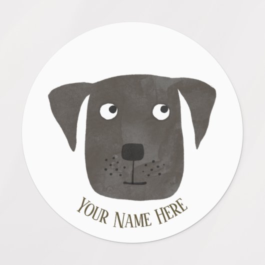 Cute Black Labrador Retriever Dog Etiketten (Design 1)