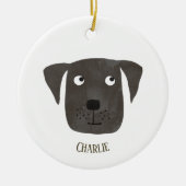 Cute Black Labrador Retriever Dog Keramik Ornament (Vorne)