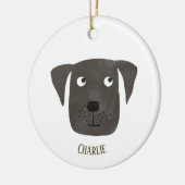 Cute Black Labrador Retriever Dog Keramik Ornament (Links)
