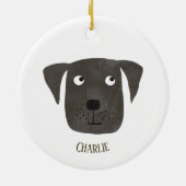 Cute Black Labrador Retriever Dog Keramik Ornament (Hinten)