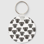 Cute Black Labrador Retriever Dog Keychain Schlüsselanhänger (Vorderseite)