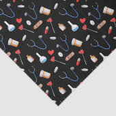 Cute Black Pattern Nurse Medical Seidenpapier (Ausschnitt)