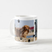 Cute Black Paw Prints 2 Pet Photos Kaffeetasse (Vorderseite Links)
