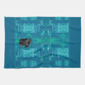 Cute Black Pug Face Charm | Unique Custom Dog Love Geschirrtuch (Horizontal)