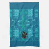 Cute Black Pug Face Charm | Unique Custom Dog Love Geschirrtuch (Vertikal)