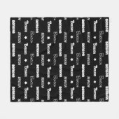 Cute black repeating name personalized fleecedecke (Vorderseite (Horizontal))