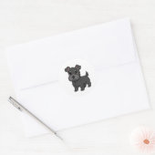 Cute Black Scottish Terrier Dog Runder Aufkleber (Umschlag)