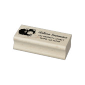 Cute Black Sheep Ram Return Address Gummistempel (Stempel)