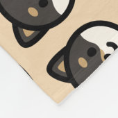 Cute black Shiba Inu Dog Face Fleecedecke (Ecke)
