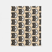 Cute black Shiba Inu Dog Face Fleecedecke (Vorderseite)